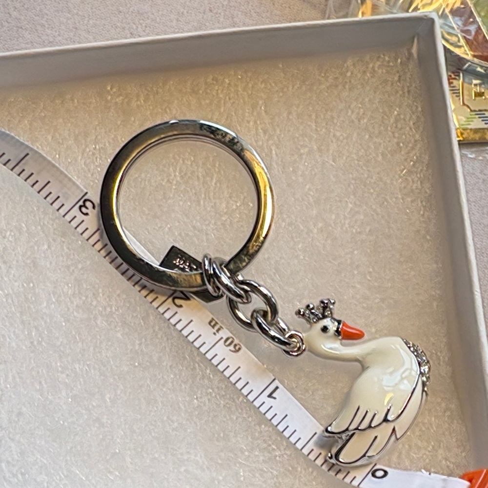Coach White and Silver Swan Keychain - Picture 6 of 6